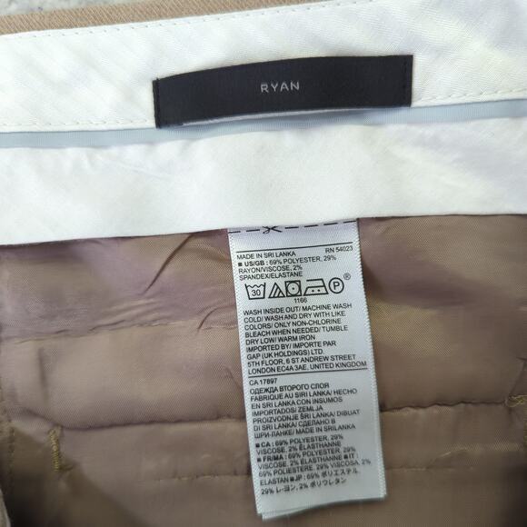 Banana Republic Ryan Straight Trouser Dress Pants Khaki Stretch 876860 Women's 4 - Picture 8 of 9